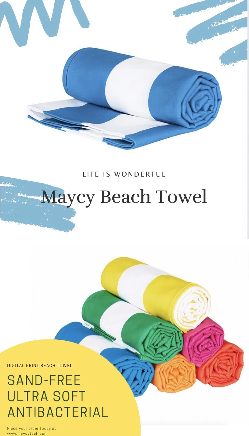 Microfiber Fast Drying Travel Yoga Gym Golf Towel, Sand Free Beach Fitness Bath Wrap Towel