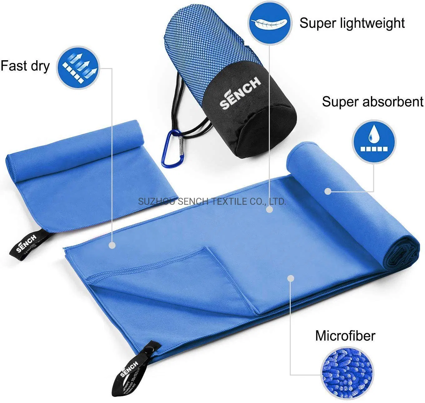 Microfiber Travel Sports Towel Dry Fast Soft Lightweight Absorbent&Ultra Compact-Perfect for Camping Gym Beach Bath Yoga Backpacking