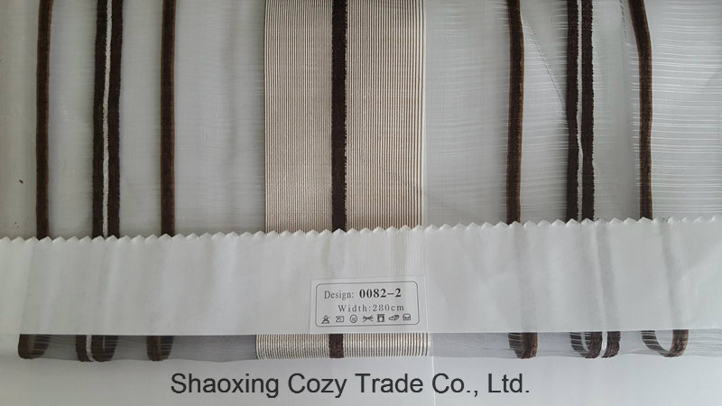 New Popular Project Stripe Organza Sheer Curtain Fabric 00822