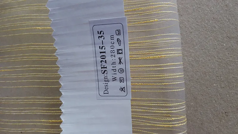 New Popular Project Stripe Organza Voile Sheer Curtain Fabric 008281