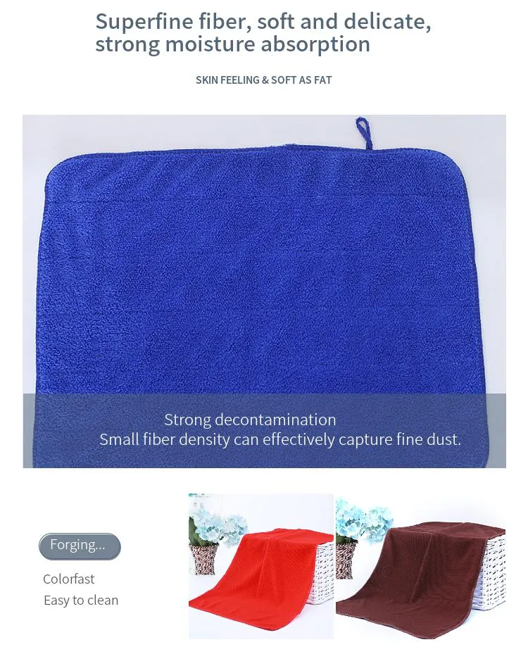 No Hair Loss Brown Kirtchen Cleaning Coral Fleece Towel
