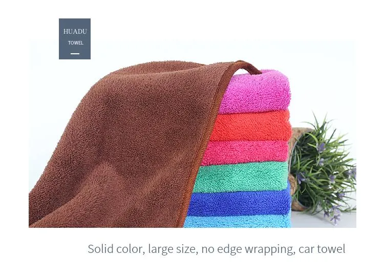 No Hair Loss Brown Kirtchen Cleaning Coral Fleece Towel