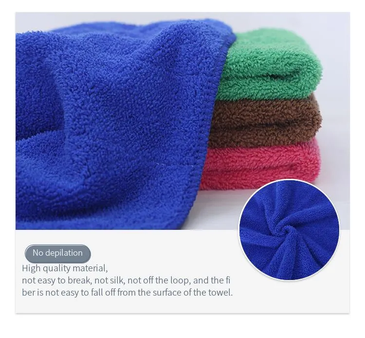 No Hair Loss Brown Kirtchen Cleaning Coral Fleece Towel
