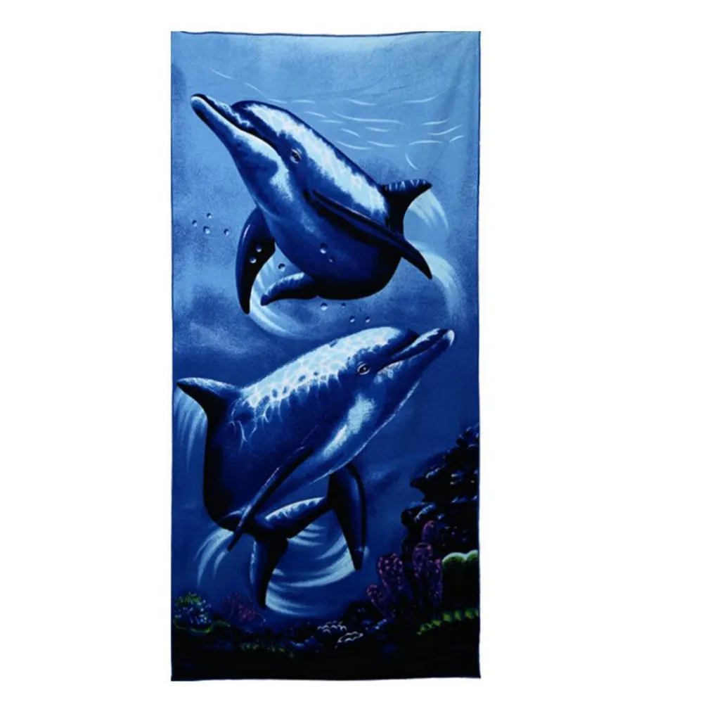 Ocean Animal Cartoon 100% Cotton Velour Digital Printed Beach Towel