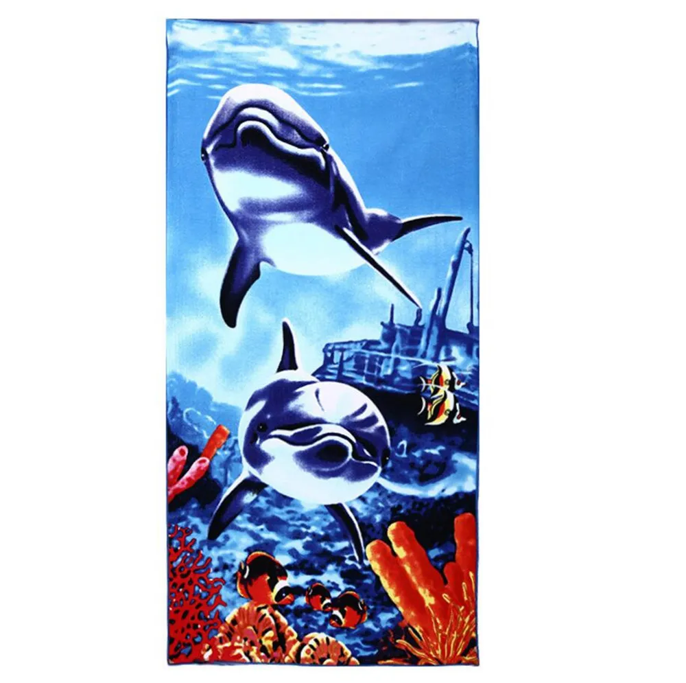 Ocean Animal Cartoon 100% Cotton Velour Digital Printed Beach Towel