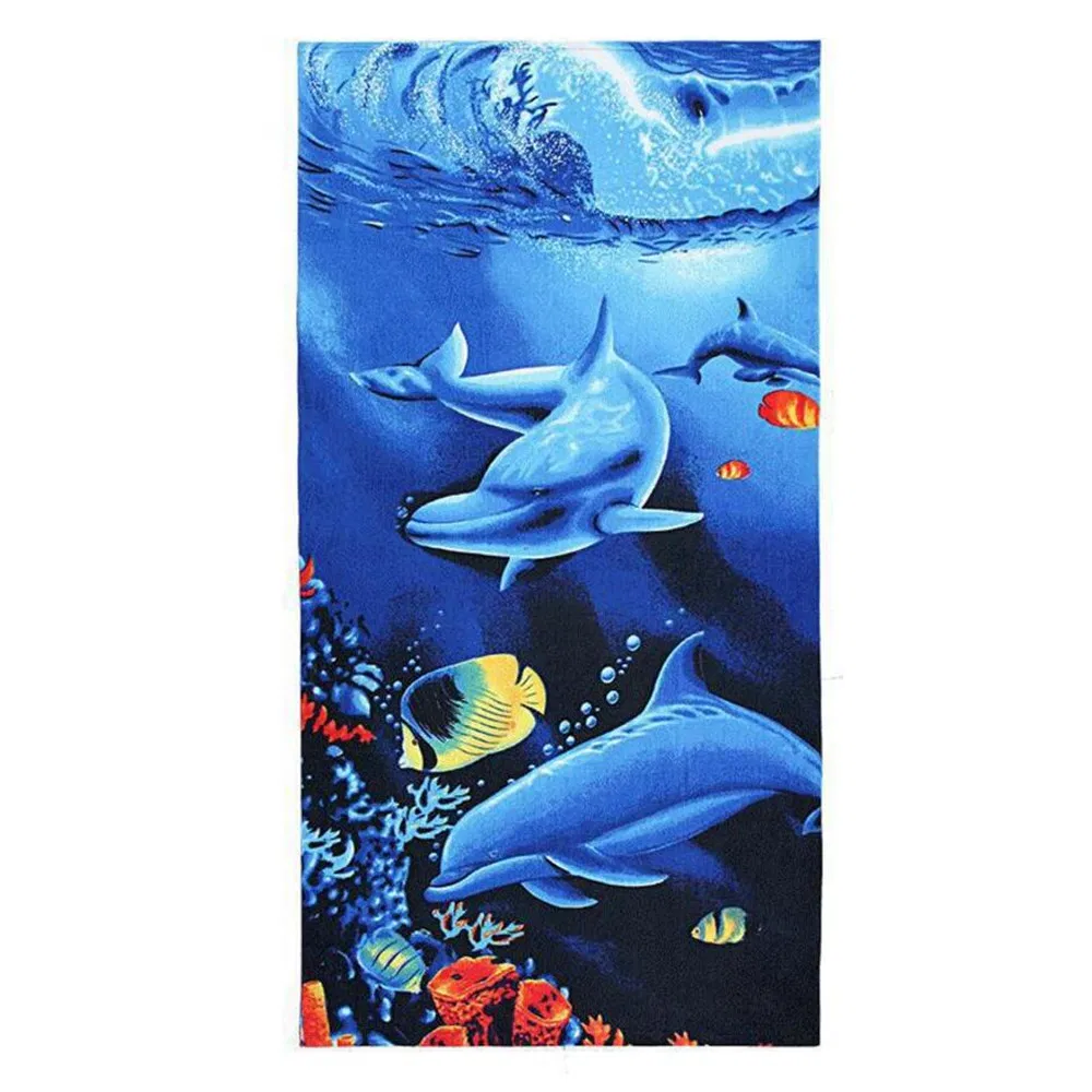 Ocean Animal Cartoon 100% Cotton Velour Digital Printed Beach Towel