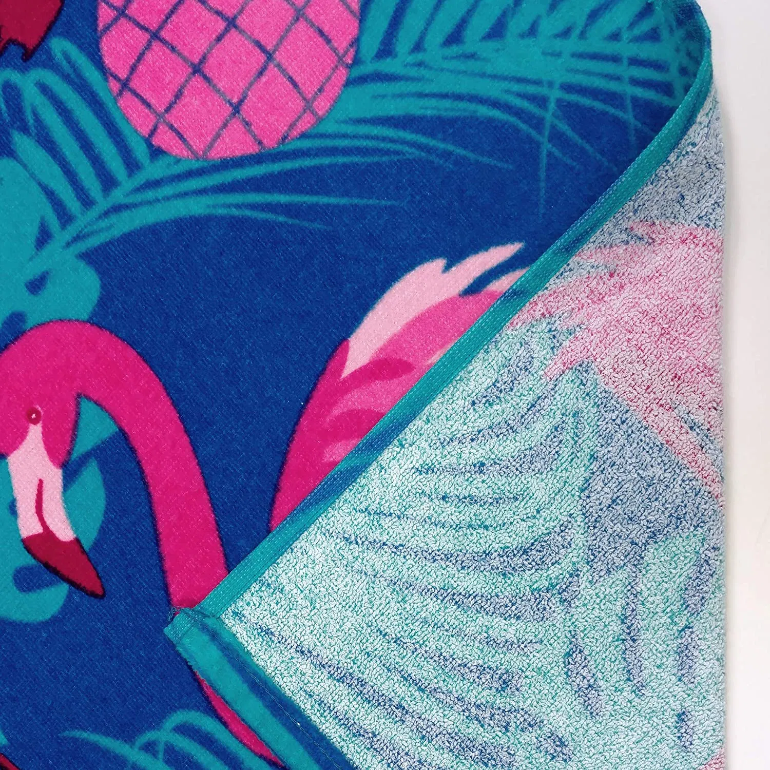 Personalized Beach Towels for Kids, 100% Absorbent Cotton, 30' X 60'', Custom Beach Towel with Embroidered Name (Flamingo)