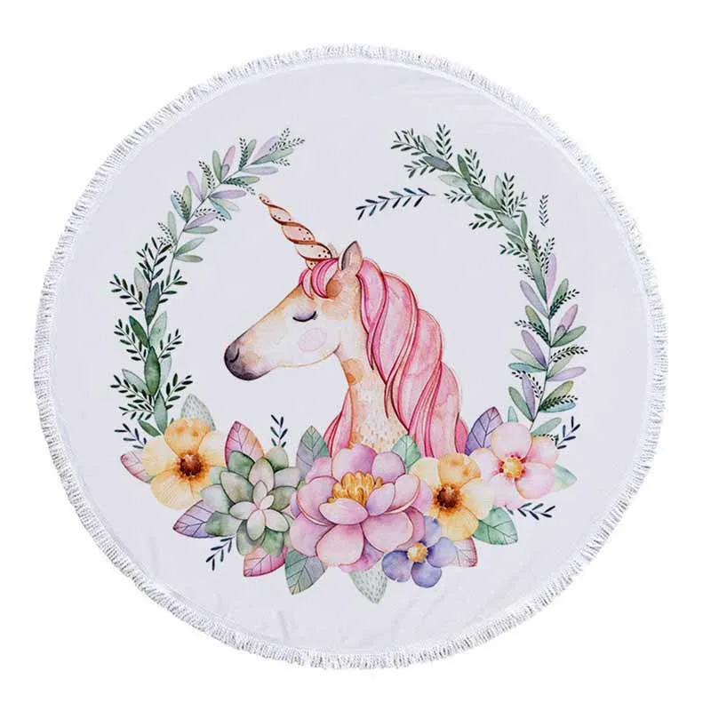 Personalized Custom Print Logo 60" Round Beach Towel Mandala Beach Towel Round Custom Towel Floral Mandala Round Beach Towel