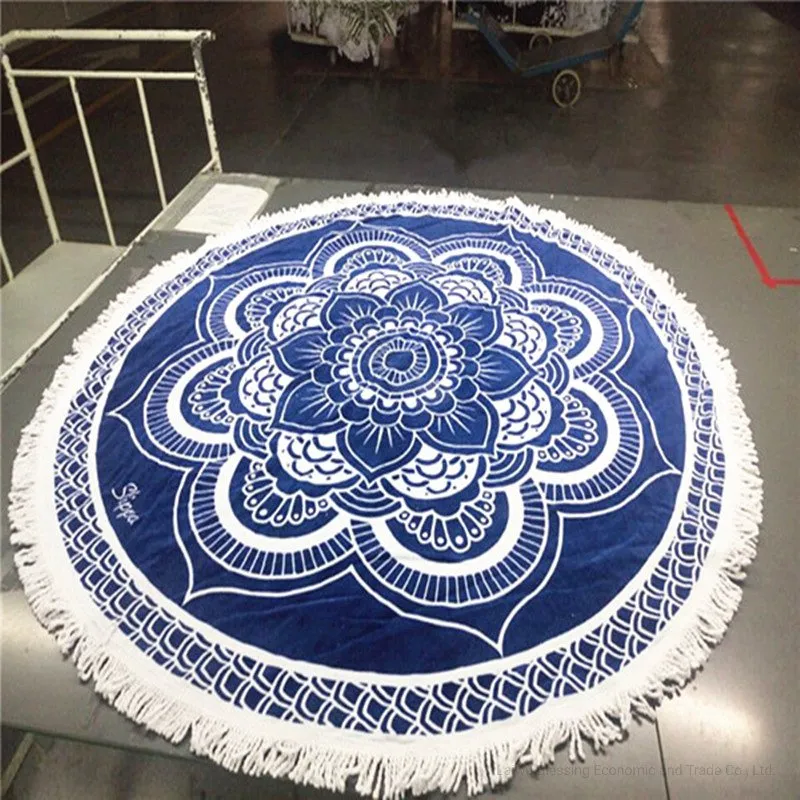 Personalized Custom Print Logo 60" Round Beach Towel Mandala Beach Towel Round Custom Towel Floral Mandala Round Beach Towel
