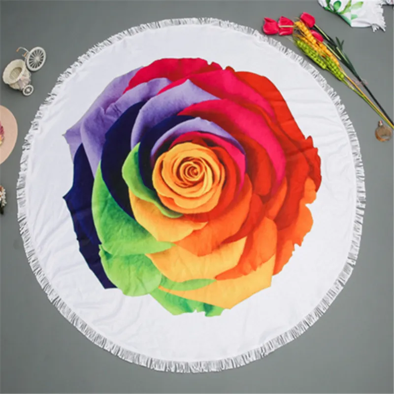 Personalized Custom Print Logo 60" Round Beach Towel Mandala Beach Towel Round Custom Towel Floral Mandala Round Beach Towel