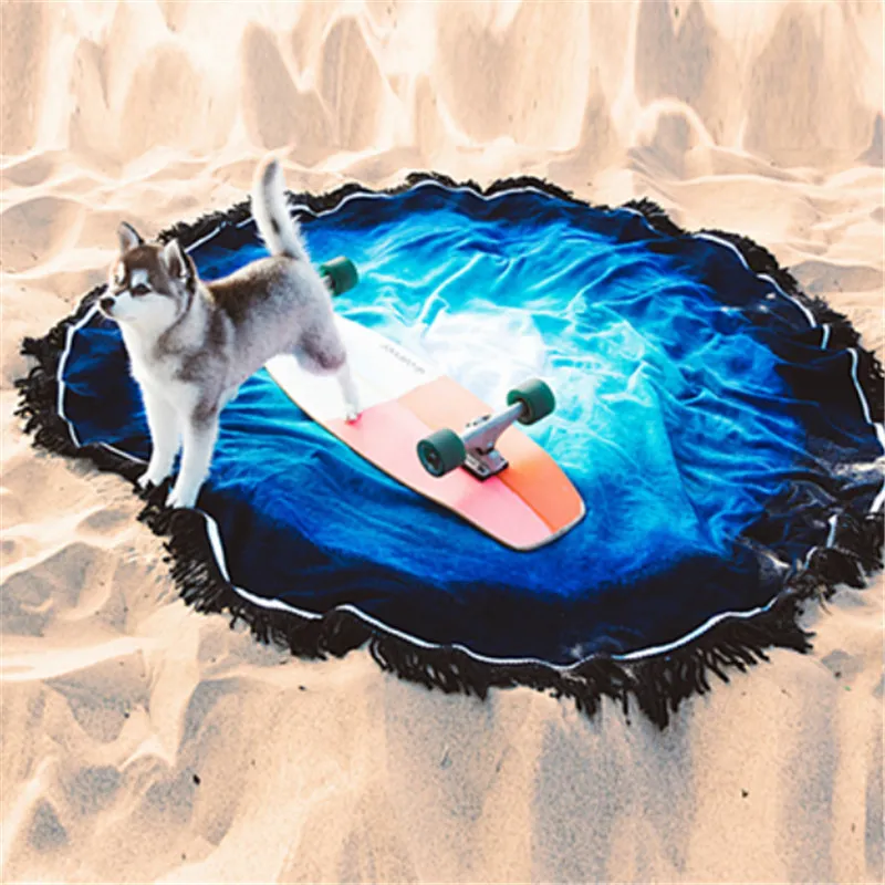 Personalized Custom Print Logo 60" Round Beach Towel Mandala Beach Towel Round Custom Towel Floral Mandala Round Beach Towel