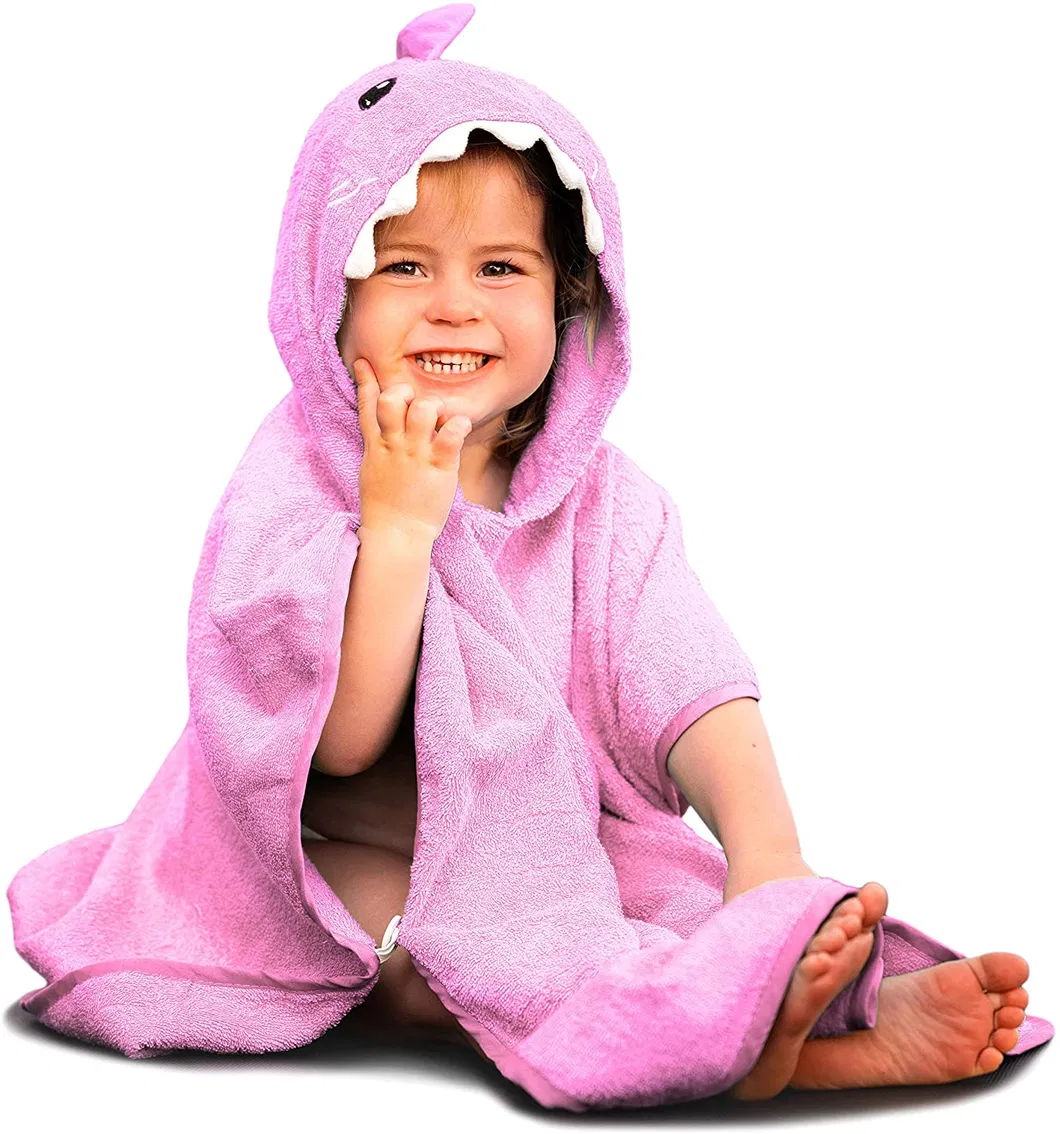 Premium Hooded Towel Poncho for Kids & Toddlers, Soft 100% Cotton, Ideal at Bath, Beach, Pool