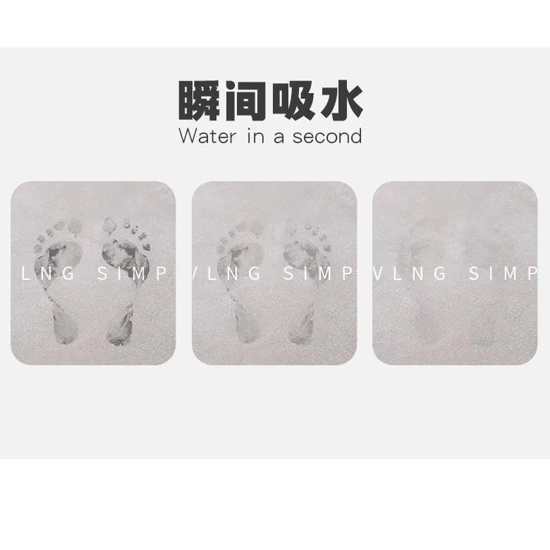 Printed Rubber Non Slip Quick Dry Super Absorbent Washroom Rugs Washable Bathroom Household Use Floor Mats