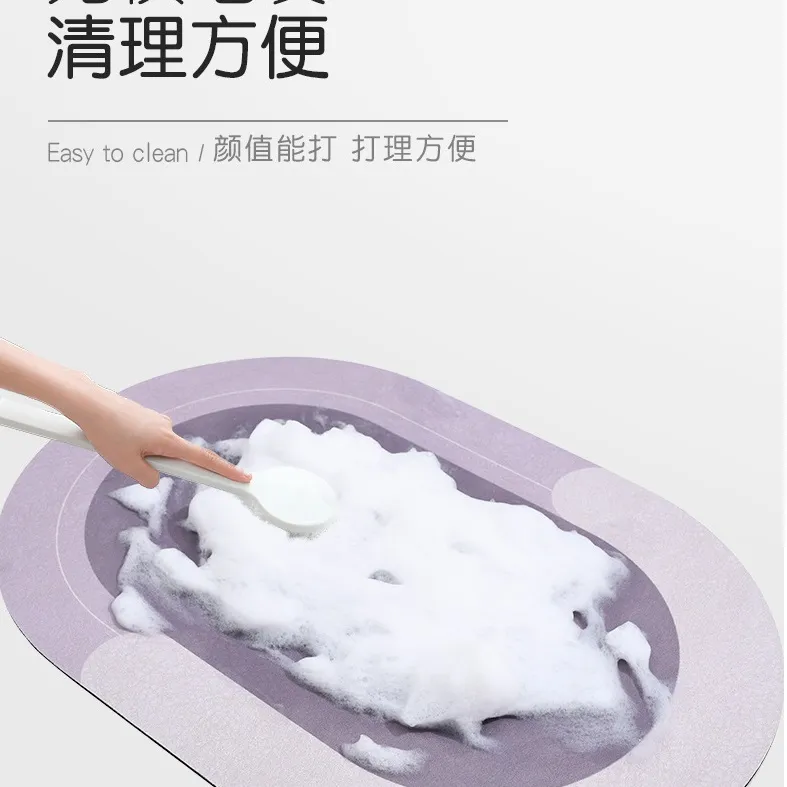 Printed Rubber Non Slip Quick Dry Super Absorbent Washroom Rugs Washable Bathroom Household Use Floor Mats