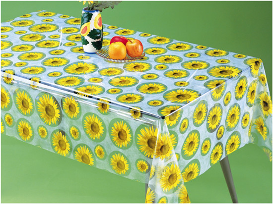 PVC Printed Transparent Tablecloth LFGB Oko -Tex100