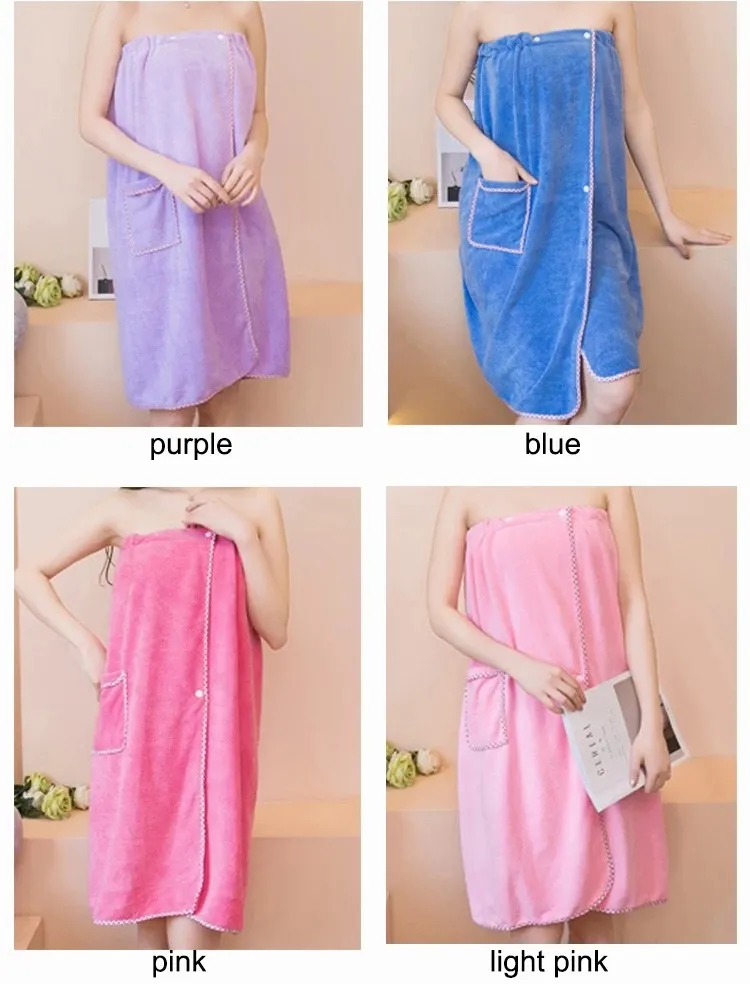 Quick-Dry Customized Wholesale Thick Bath Skirt Bathrobe for Fashion Lady Girl