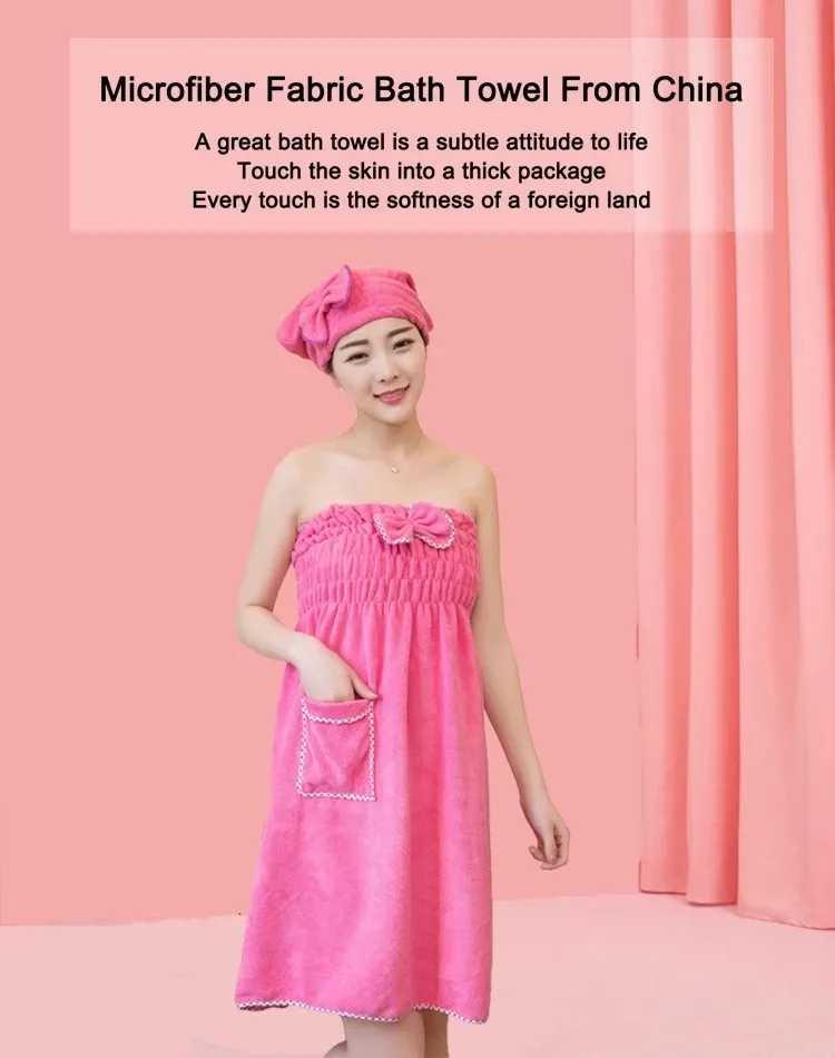 Quick-Dry Customized Wholesale Thick Bath Skirt Bathrobe for Fashion Lady Girl