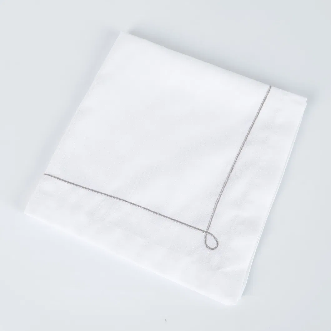 RPET 100%Cotton Embroidered Tablecloths/Napkin for Airline/Hotel