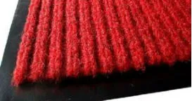 Seven Stripes Jacuqard Ribbed Polyester Carpet Mat with PVC Backing