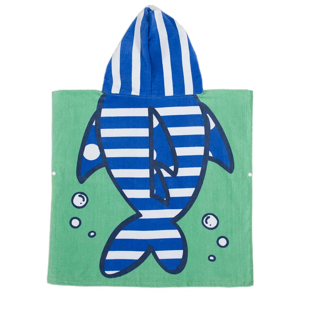 Small Shark Hooded Baby Towel - 100% Cotton Bath Towel