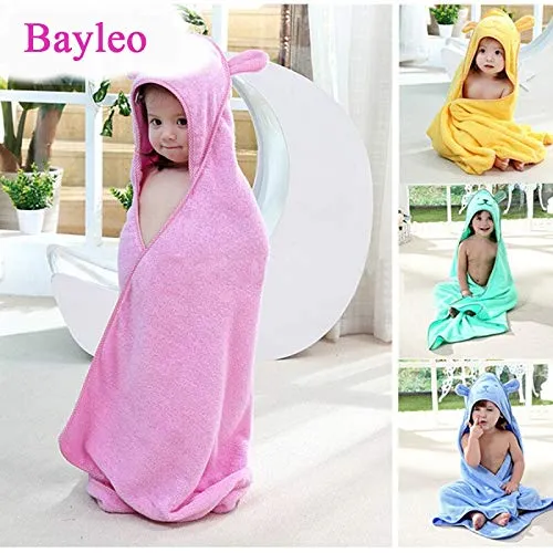 Soft and Thick 100% Cotton Baby Hooded Bath Towel Infant and Toddler