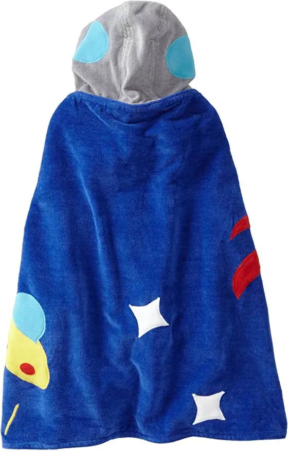 Space Hero All-Cotton Hooded Blue Towel for Boys