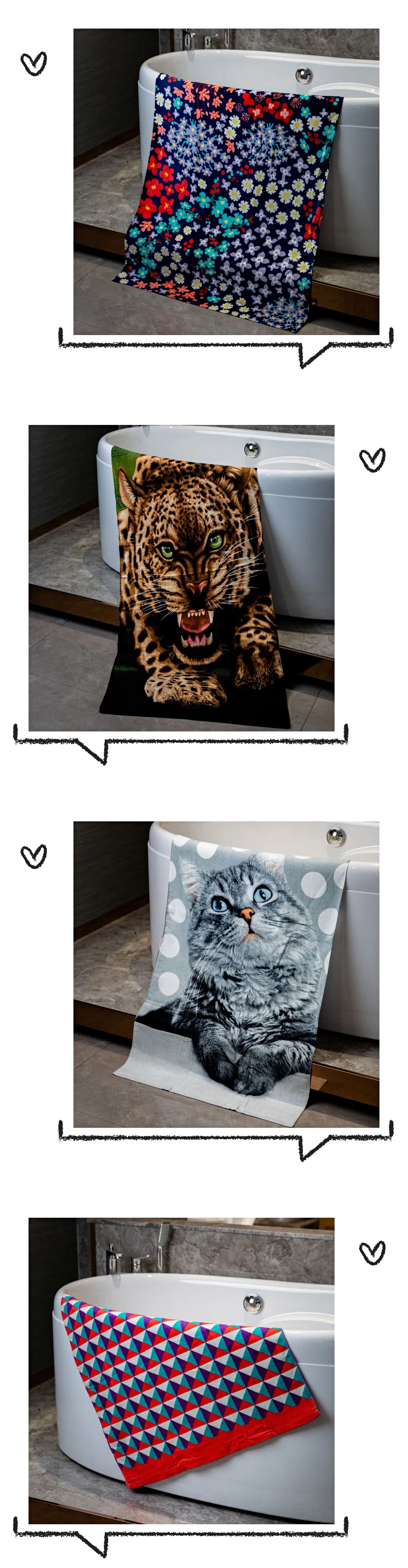 Star Fish & Stripes Print Beach Towels. 100% Cotton Nautical Beach Towels, Large Pool Towels. Maui Collection (30X60 inch)