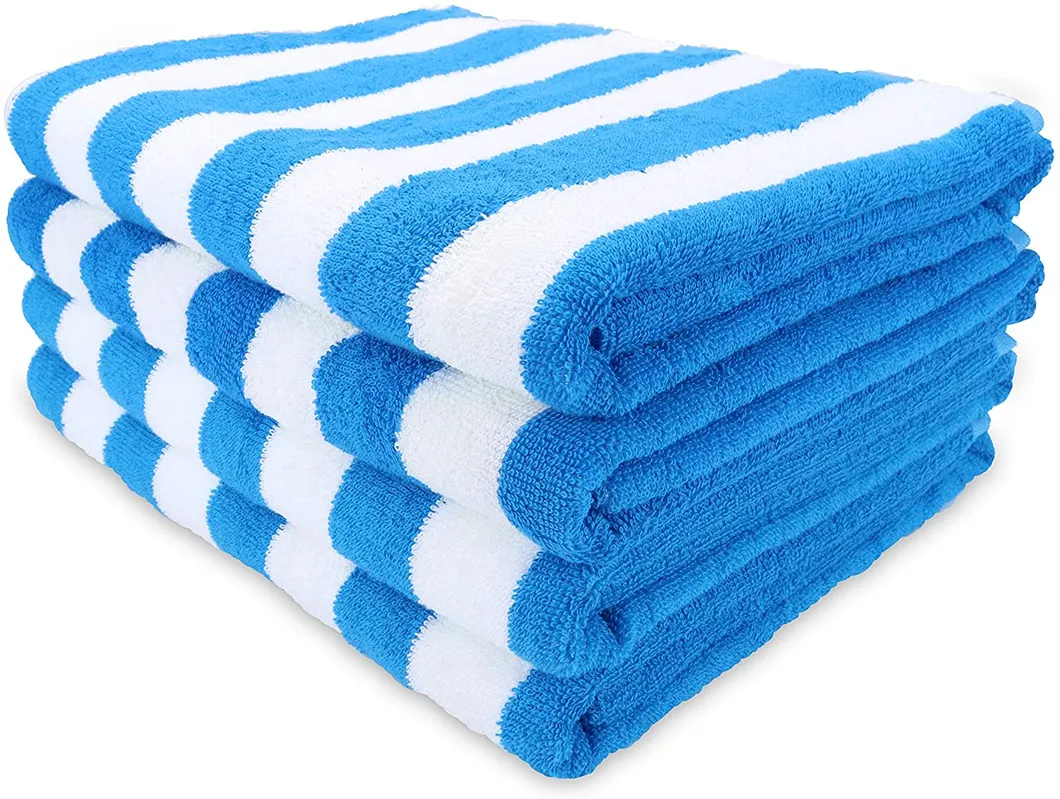 Striped Oversized Beach Towel Cotton Double Yarn Strength, Perfect Pool Beach Bath
