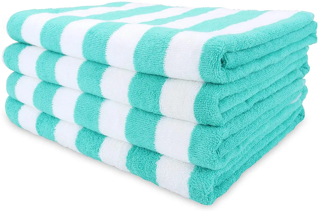 Striped Oversized Beach Towel Cotton Double Yarn Strength, Perfect Pool Beach Bath