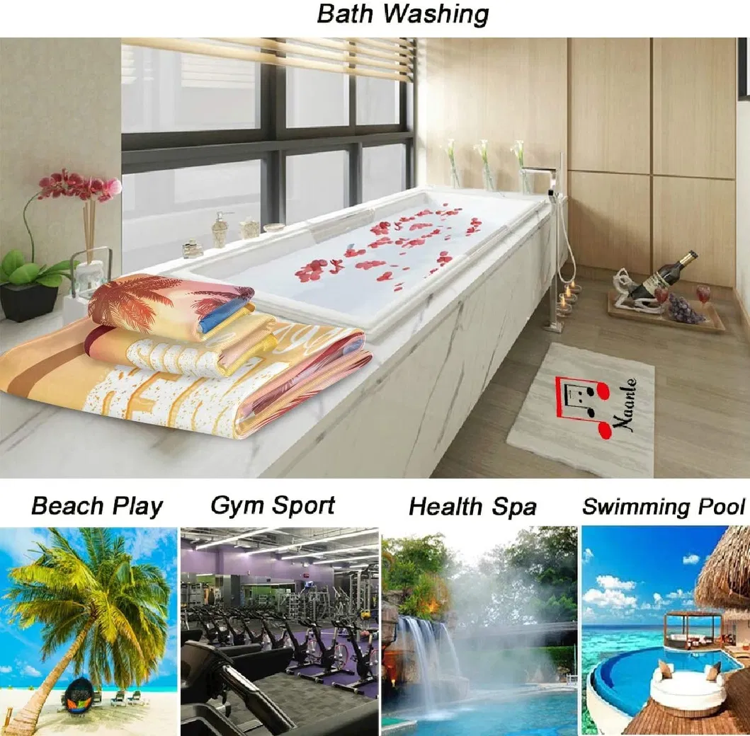 Summer Beach Palm Tree Seagull Soft Luxury Bath Towel for Beach Hand Hair Drying