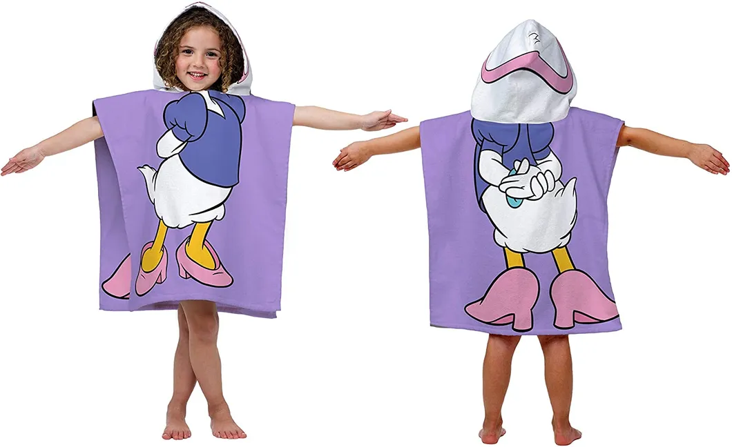 Super Soft & Absorbent 100% Cotton Kids Hooded Poncho with Oeko-Tex