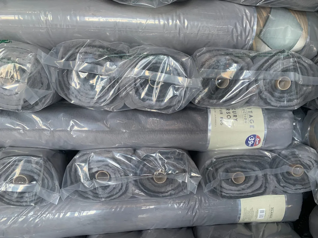 Super Soft Geometric Printed Faux Rabbit Fur Area Rug