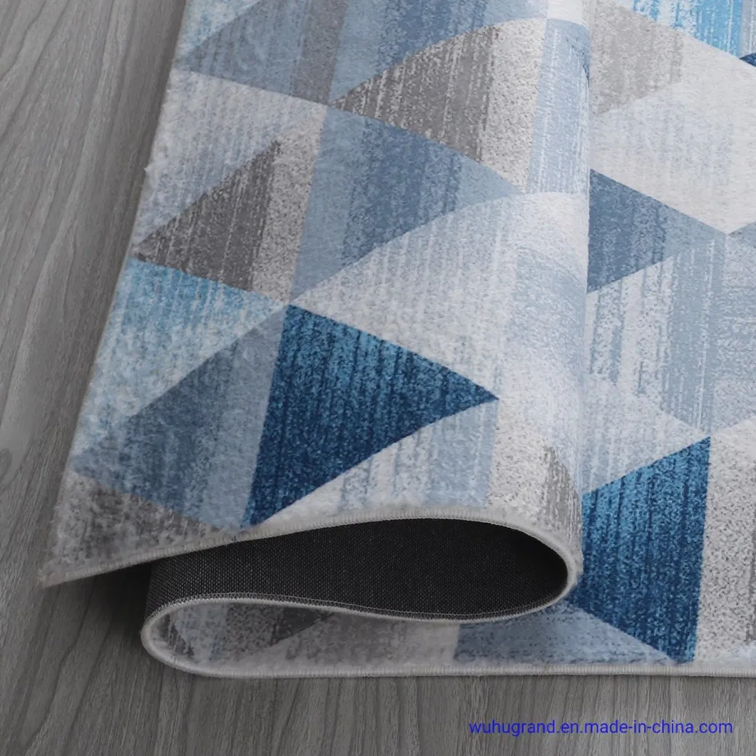 Super Soft Geometric Printed Faux Rabbit Fur Area Rug