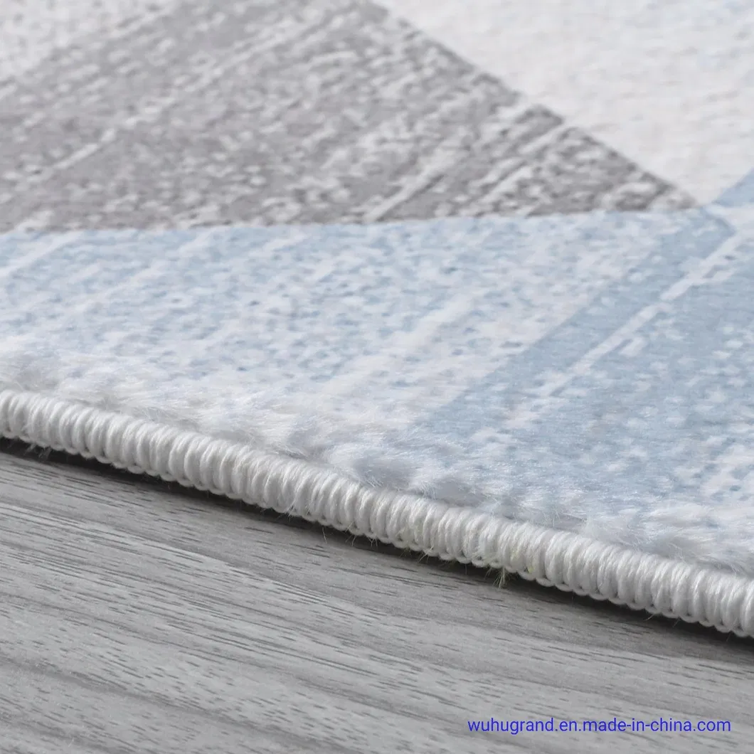 Super Soft Geometric Printed Faux Rabbit Fur Area Rug