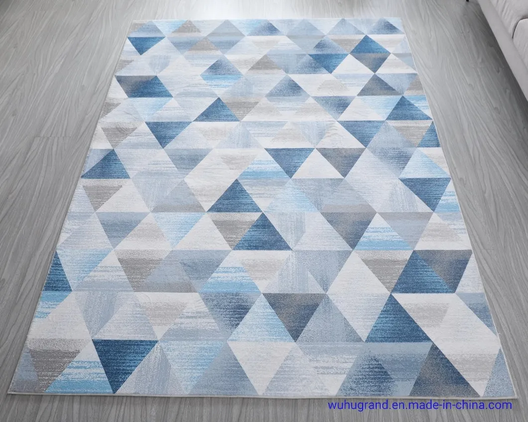 Super Soft Geometric Printed Faux Rabbit Fur Area Rug
