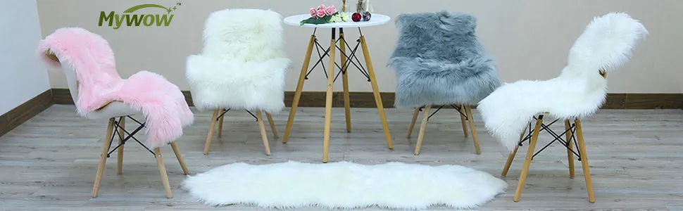 Super Soft White Fluffy Rug Faux Fur Area Rug, Fur Rugs for Bedroom, Fuzzy Carpet for Living Room