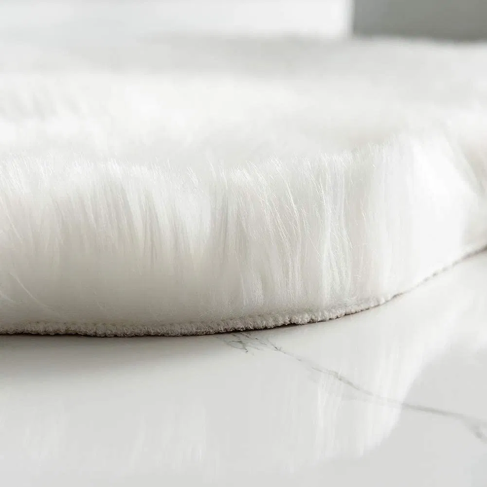 Super Soft White Fluffy Rug Faux Fur Area Rug, Fur Rugs for Bedroom, Fuzzy Carpet for Living Room