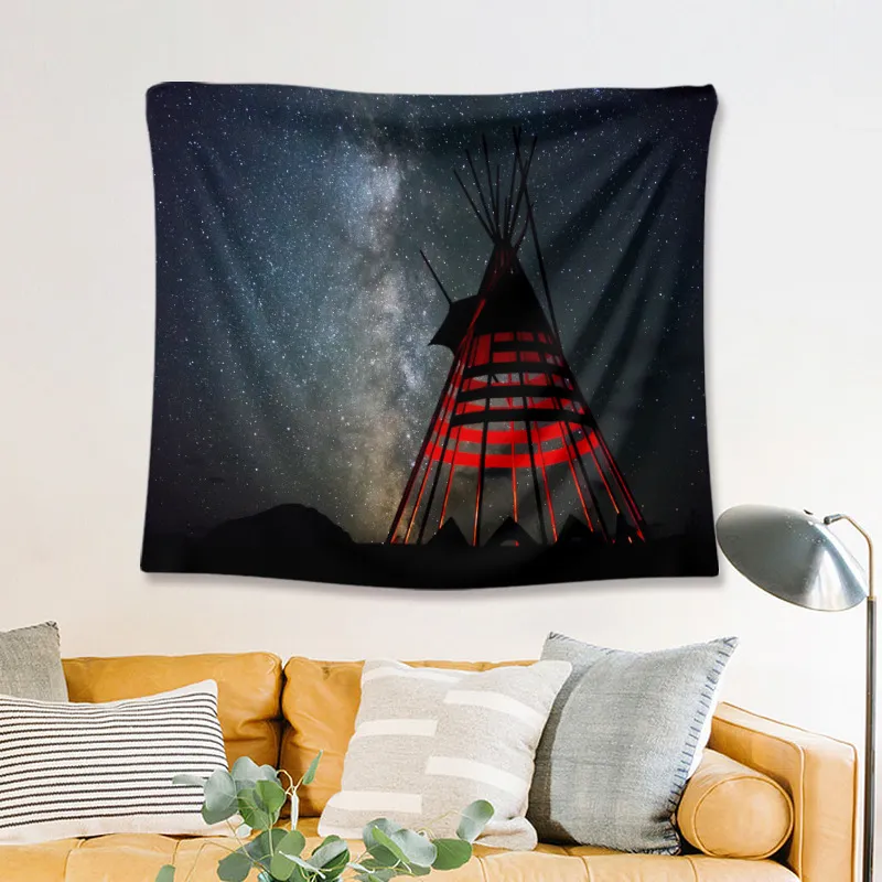 Trees Misty Forest Sunshine Through Wall Hanging Tapestry Nature Tapestry Landscape Hanging for Ceiling Hanging Room