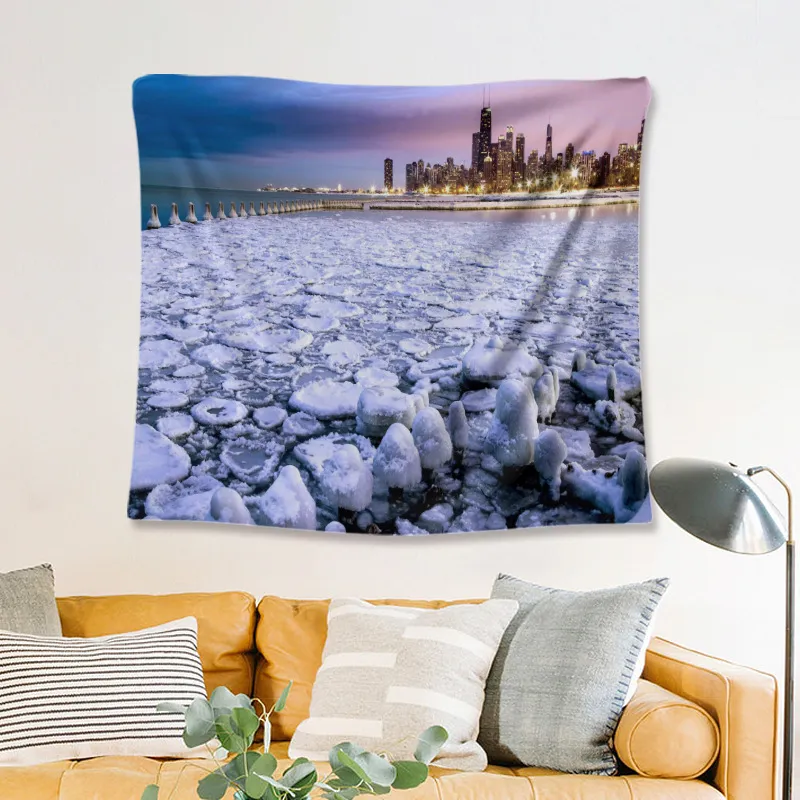 Trees Misty Forest Sunshine Through Wall Hanging Tapestry Nature Tapestry Landscape Hanging for Ceiling Hanging Room