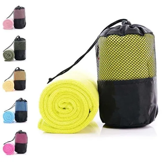 Wholesale Custom Embroidery Microfibre Sports Towel Whit Bag Microfiber Gym Towel Microfiber Towel