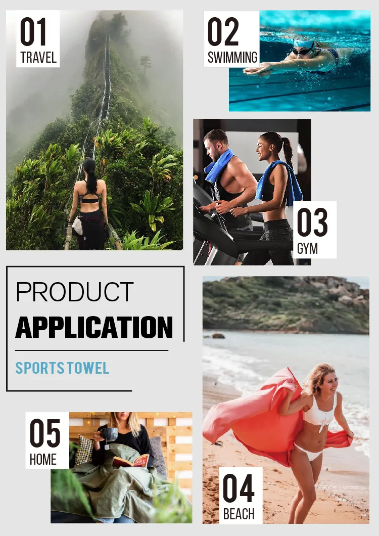 Wholesale Custom Embroidery Microfibre Sports Towel Whit Bag Microfiber Gym Towel Microfiber Towel